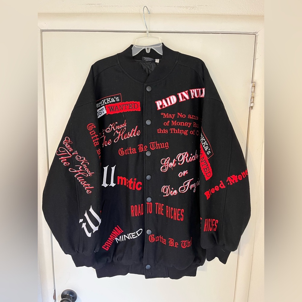 Y2K 2002 Star Co Unrestricted Apparel Varsity Bomber Embroidered Jacket